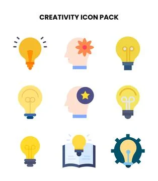 Creativity Flat UI Icons Pack Stock Illustration