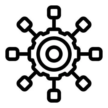 Creativity gear icon outline vector. Work laptop Stock Illustration