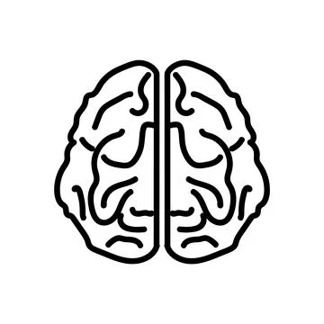 Creativity icon. Flat idea pictogram for web. Line stroke. Simple brain symbo Stock Illustration
