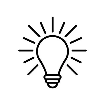 Creativity icon. Flat idea pictogram for web. Line stroke. Simple brain symbo Stock Illustration