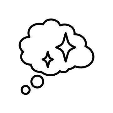 Creativity icon. Flat idea pictogram for web. Line stroke. Simple brain symbo Stock Illustration