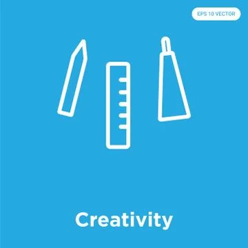 Creativity icon isolated on blue background Free Stock Illustration