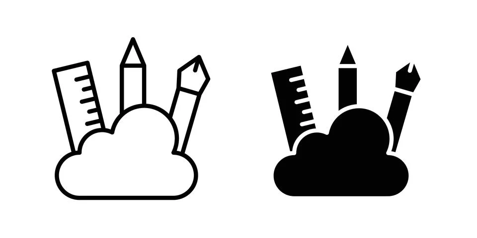 Creativity icon vector template set in black 스톡 일러스트