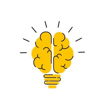 Creativity idea brain light bulb Stock Illustration