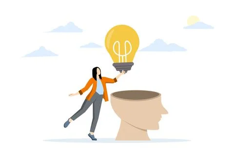 Creativity idea concept, Business idea, mentor giving advice. Stock Illustration
