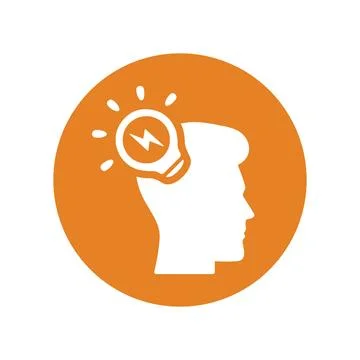 Creativity, idea generating icon design Illustrazione stock