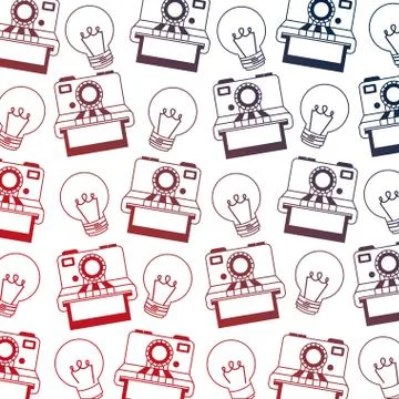 Creativity idea photography camera picture background pattern Stock Illustration
