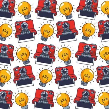 Creativity idea photography camera picture background pattern Stock Illustration