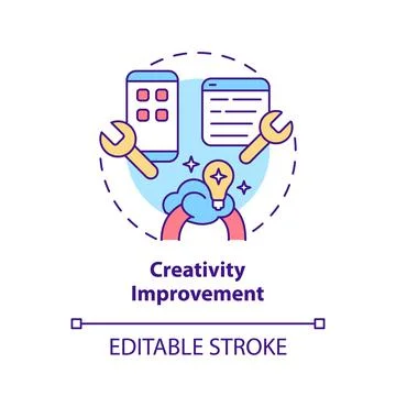 Creativity improvement concept icon 스톡 일러스트