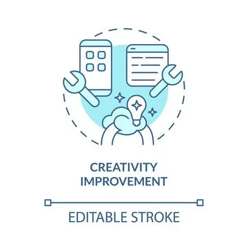 Creativity improvement turquoise concept icon Stock Illustration