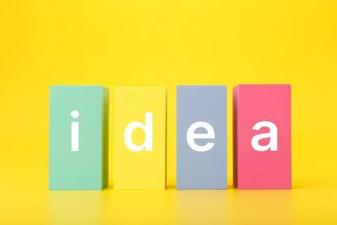 Creativity, innovation and idea concept. Single word idea written on Stock Photos