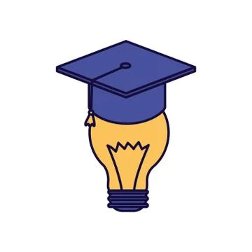 Creativity innovation graduation hat school learning online Stock Illustration
