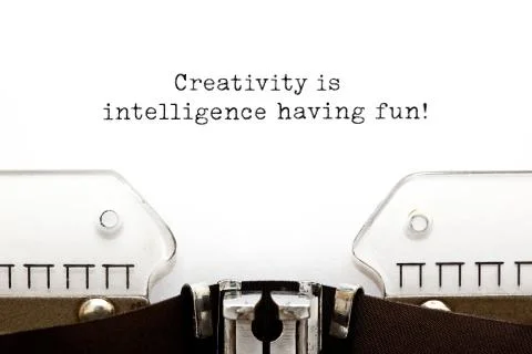 Creativity Is Intelligence Having Fun Inspirational Quote Stockfoto's