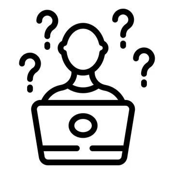 Creativity laptop icon outline vector. Work process Stock Illustration