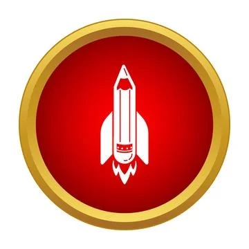 Creativity launching startup idea in red circle icon Stock Illustration