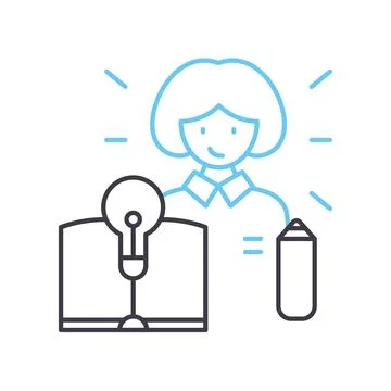 Creativity learning line icon, outline symbol, vector illustration, concept sign Illustrazione stock