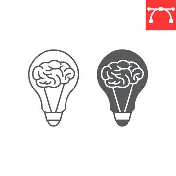 Creativity line and glyph icon Stock Illustration