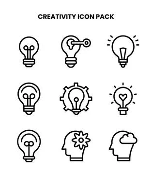 Creativity Line Collection Icons Pack Stock Illustration