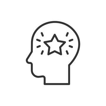 Creativity, in line design. Creativity, imagination, inspiration, innovation Stock Illustration
