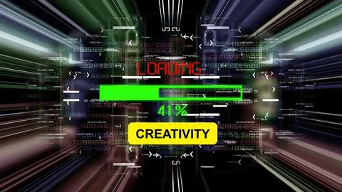Creativity loading  progress bar on the screen Stock Photos