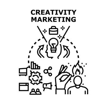 Creativity marketing strategy creating effective business solutions Stock Illustration