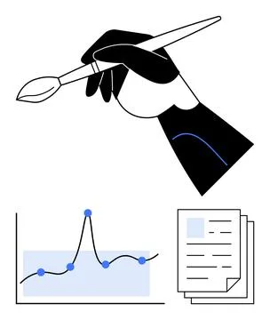Creativity Meets Analysis Balancing Artistry and Data-Driven Decision Making Stock Illustration