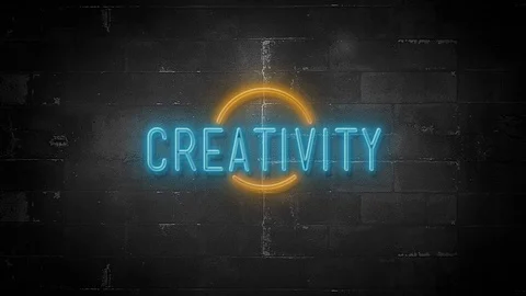 Creativity Message on Flickering Neon Sign in 4K Resolution Stock Footage 119321293