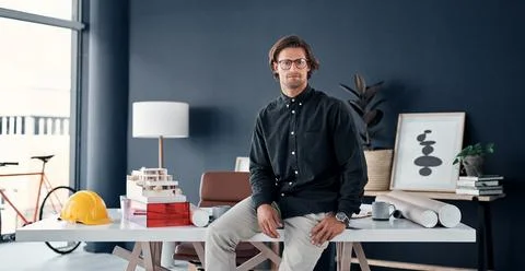 Creativity is my line of work. Portrait of an attractive young architect posing Stock Photos