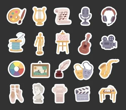 Creativity objects set in scandinavian style Illustrazione stock