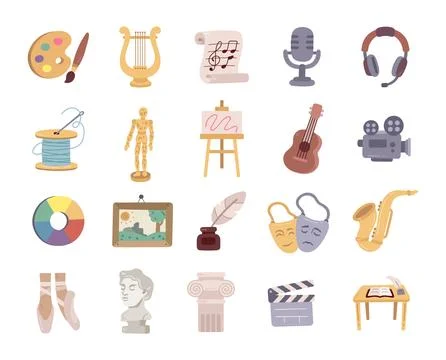 Creativity objects set in scandinavian style Stock Illustration