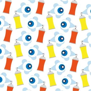 Creativity paint spray eye background pattern Stock Illustration