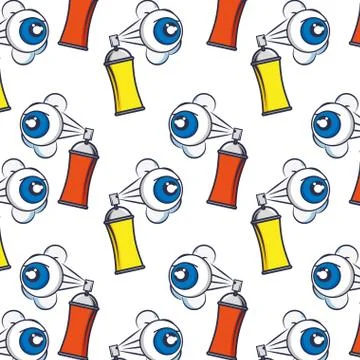 Creativity paint spray eye background pattern Stock Illustration