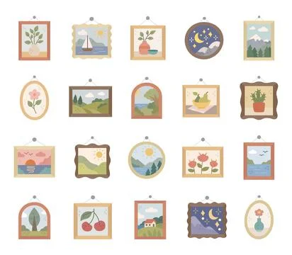 Creativity picture painting set featuring Stock Illustration