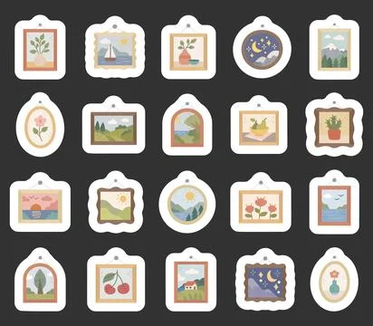 Creativity picture painting set featuring Stock Illustration