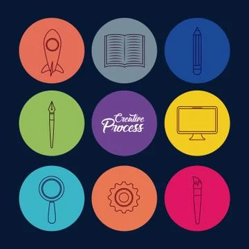 Creativity process design Stock Illustration