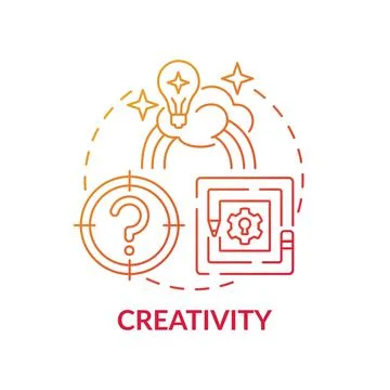Creativity red gradient concept icon 스톡 일러스트