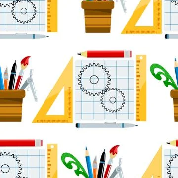 Creativity seamless pattern background imagination vector illustration abstract Stock Illustration