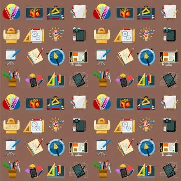 Creativity seamless pattern background imagination vector illustration abstract 스톡 일러스트