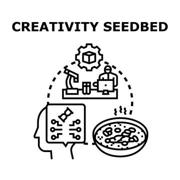 Creativity seedbed concept discovering new ideas developing innovation Stock Illustration