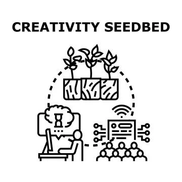 Creativity seedbed cultivating ideas and innovation process Stock Illustration