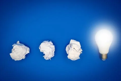 Creativity, several attempts and successful idea concept. Stock Photos