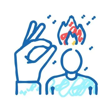 Creativity soft skill icon doodle illustration Stock Illustration