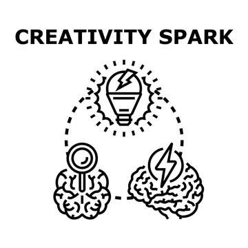 Creativity spark concept creating innovative solutions and new ideas イラスト素材