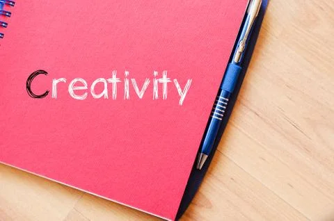 Creativity text concept on notebook Stock Photos