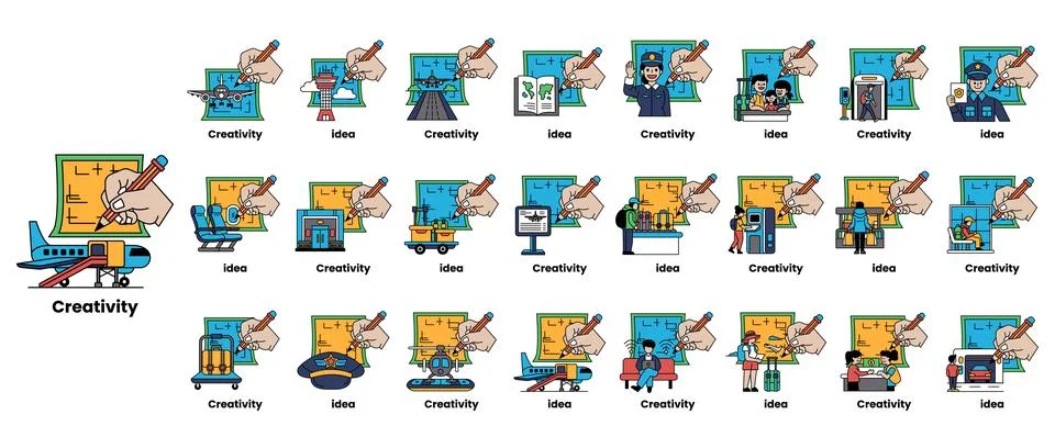 Creativity is the theme of this image Illustrazione stock