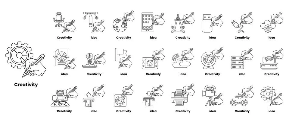 Creativity is the theme of this image Illustrazione stock