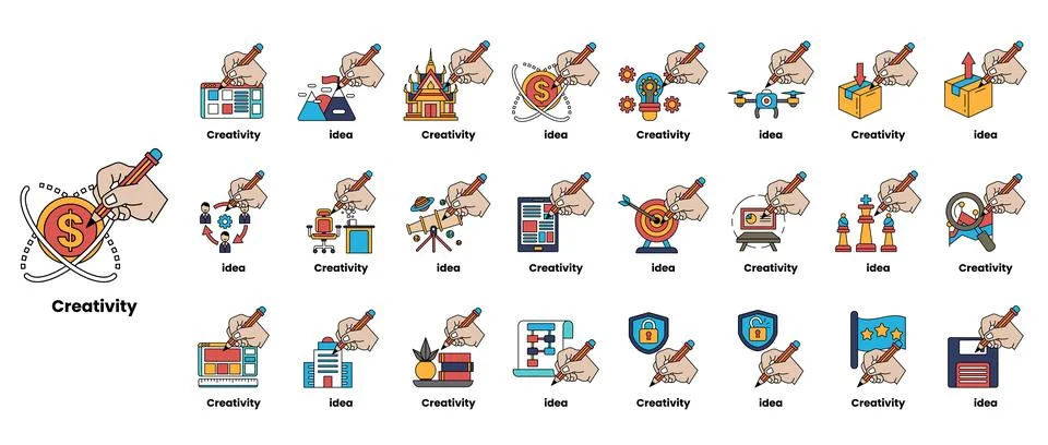 Creativity is the theme of this image Stockillustratie