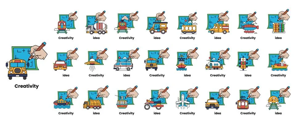 Creativity is the theme of this image Illustrazione stock