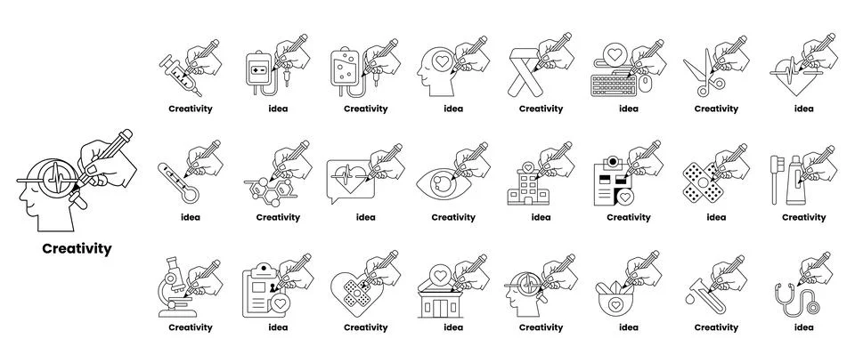 Creativity is the theme of this image Illustrazione stock