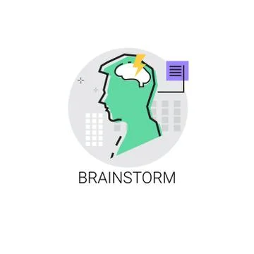 Creativity Think New Idea Brainstorm Creative Process Business Icon Illustrazione stock